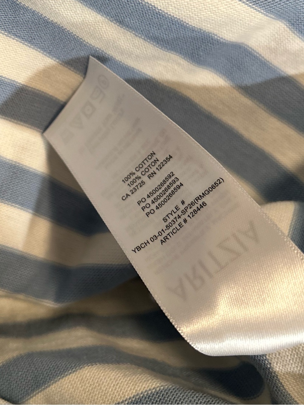 Aritzia Mighty Cotton Wicket Longsleeve - Light Birch / Ripple BIue Size XL NWOT - Picture 14 of 14